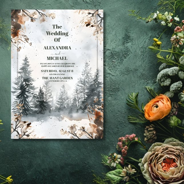 Invitación Boda del Bosque de Invierno de Ministy Mountain Wa (Subido por el creador)