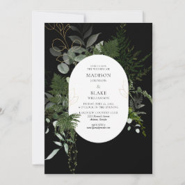 Invitación Boda del bosque de la vegetación negra