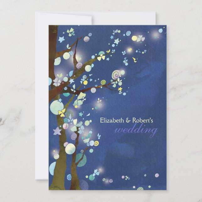 Invitación Boda del bosque de los elfos azules (Anverso)