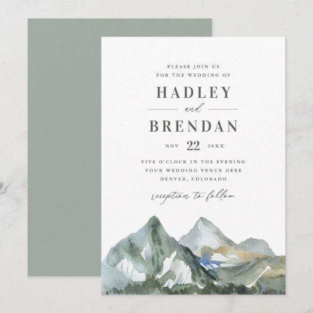Invitación Boda del Bosque de Montaña Rusa (Anverso / Reverso)