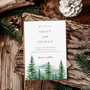 Invitación Boda del bosque de pinos rústicos