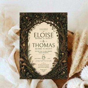 Invitación Boda del Bosque Encantado Bosque Hada Musgo Verde