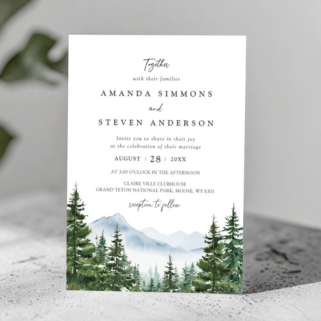 Invitación Boda del Bosque Rústico Evergreen Pine Forest (Subido por el creador)