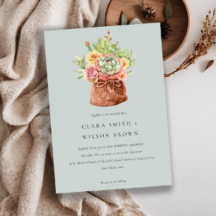 INVITACIÓN BODA DEL BUNCH DE CACTI, SUCULENTE DE DESIERTO GRI