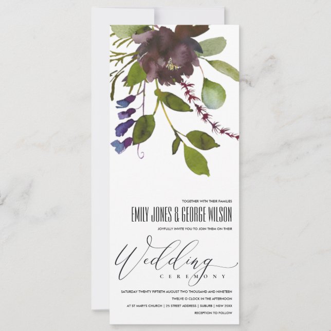 INVITACIÓN BODA DEL BUNQUE DE SALA VERDE VIBRANTE MAROON MARO (Anverso)