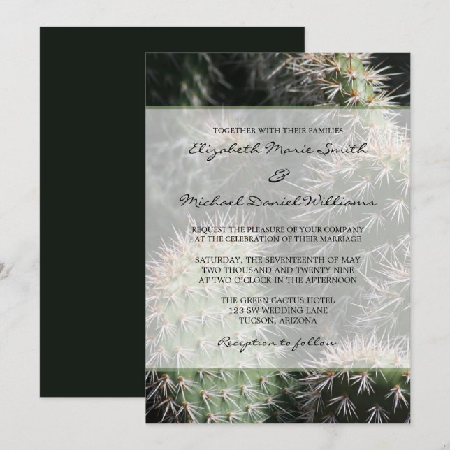 Invitación Boda del cactus (Anverso / Reverso)