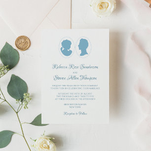Invitación Boda del Cameo Azul de Regencia Clásica