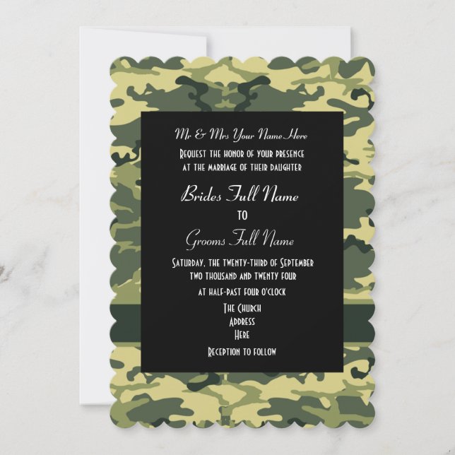 Invitación Boda del camo de la armada (Anverso)