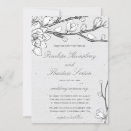Invitación Boda del canto de Aves de Magnolia Blanca