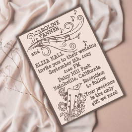 Invitación boda del Canyon Rock Boho de los años 70