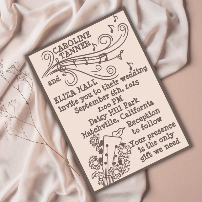 Invitación boda del Canyon Rock Boho de los años 70 (Subido por el creador)