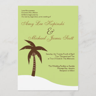 INVITACIÓN BODA DEL CARIBE VERDE DEL DESTINO DE PALMTREE