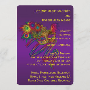 Invitación Boda del carnaval