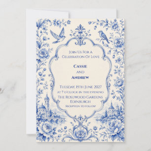Invitación Boda del Castillo Blue Chinoiserie