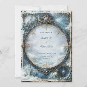 Invitación Boda del Castillo Celestial Azul