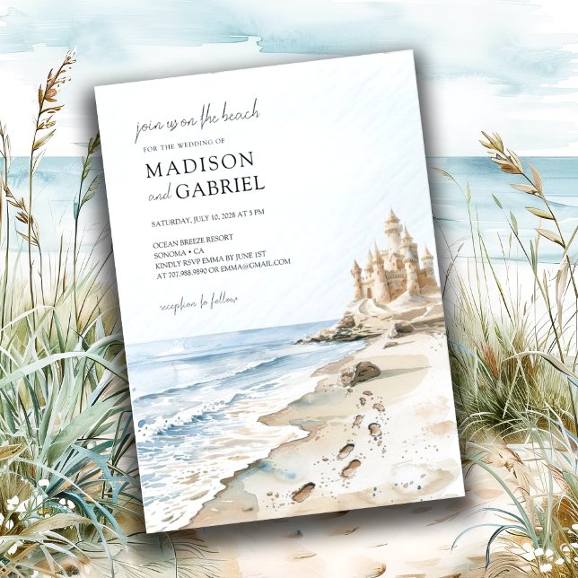 Invitación Boda del Castillo de Arena de la Playa de Watercol (Subido por el creador)