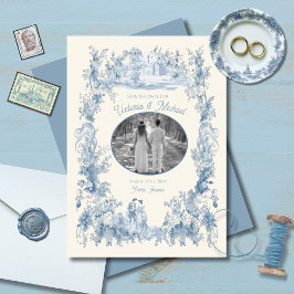 Invitación Boda del castillo de Floral de Toile Guardar la fo