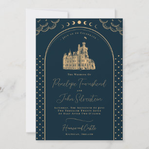 Invitación Boda del Castillo de Oro Azul de la Marina Celeste