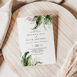 Invitación Boda del Casual Gold Tropical Greeneration