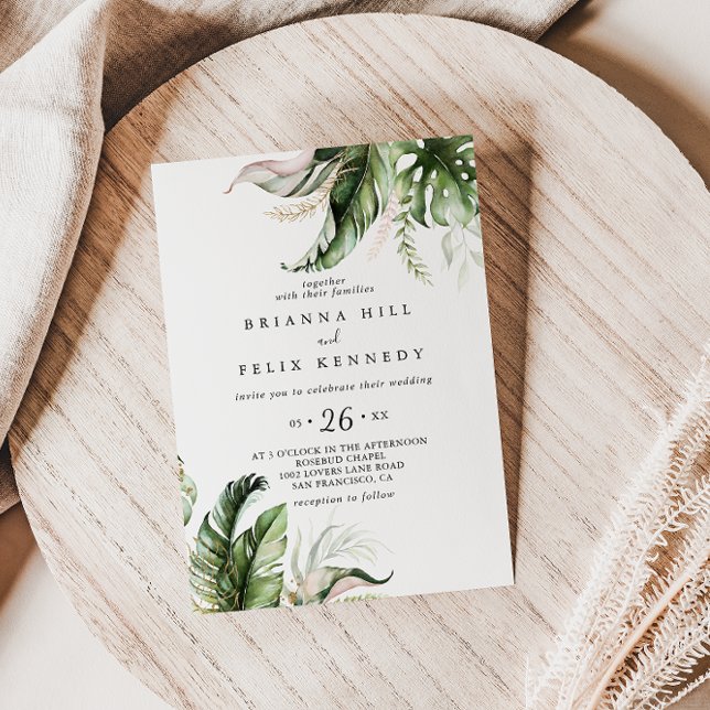 Invitación Boda del Casual Gold Tropical Greeneration (Subido por el creador)
