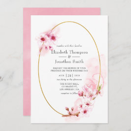 Invitación Boda del cerezo de primavera rosada