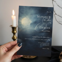 Boda del cielo gótico oscuro de luna llena