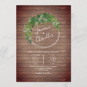 Invitación Boda del círculo de la madera de la madera
