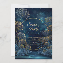 Invitación Boda del Círculo del Bosque de Oro Celestial