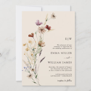 Invitación Boda del código QR de Boho Floral
