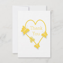 Invitación Boda del corazón de la mariposa amarilla de color 