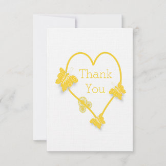 Invitación Boda del corazón de la mariposa amarilla de color