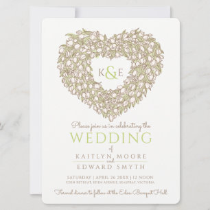 Invitación Boda del corazón de los tulipanes de primavera cre