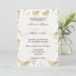 Invitación Boda del corazón del Boho de Cream Brown