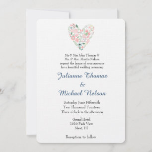 Invitación Boda del corazón floral