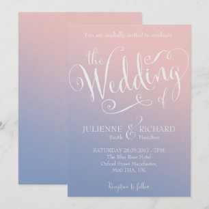 Invitación Boda del cuento de hadas de los azules cielos de