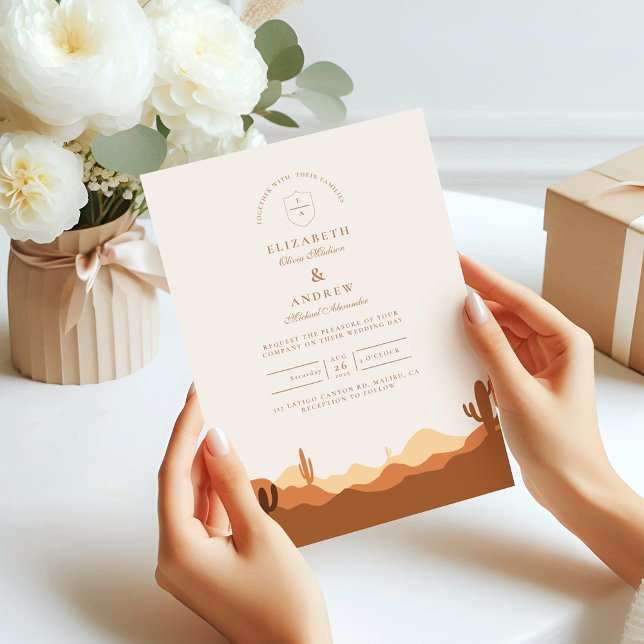 Invitación Boda del Desierto de Cactus de Sunset (Subido por el creador)