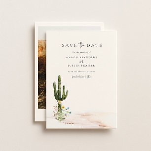 Invitación Boda del Desierto de Flor Silvestre Foto Guardar f