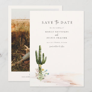 Invitación Boda del Desierto de Flor Silvestre Foto Guardar f
