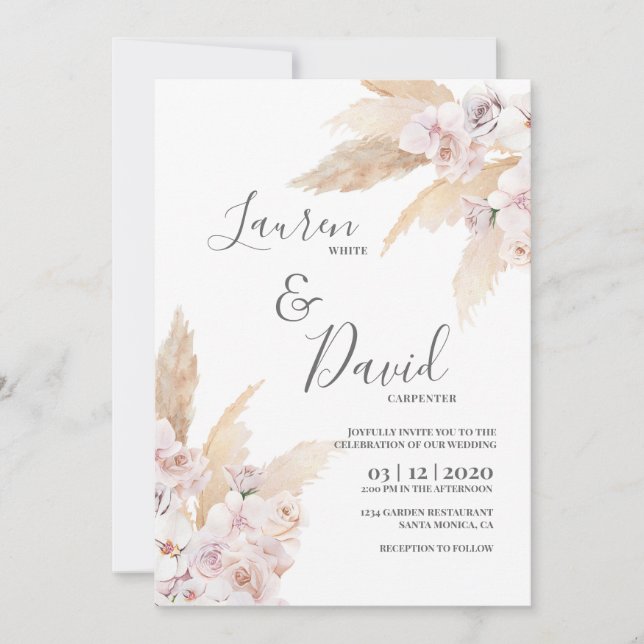 Invitación Boda del Desierto de Grasa de Pampas (Anverso)