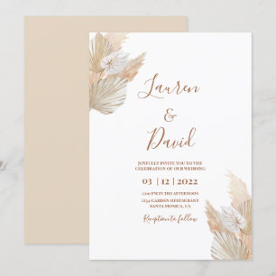 Invitación Boda del desierto de Grass Pampas
