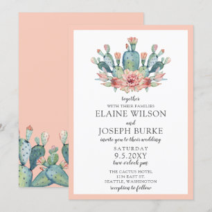 Invitación Boda del desierto de la naturaleza botánica de Rub