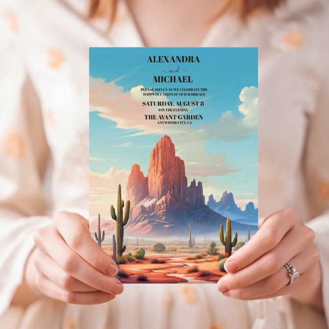 Invitación Boda del Desierto de las Montañas y del Cactus (Subido por el creador)