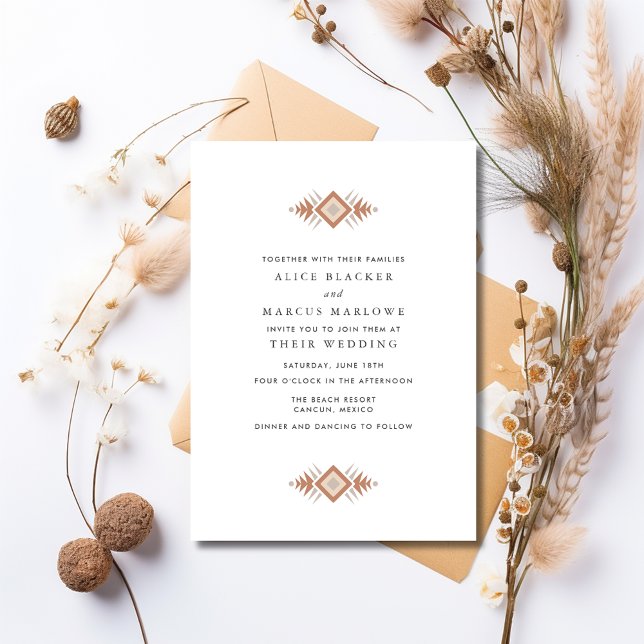Invitación Boda del Desierto de Terracotta del Suroeste (Southwestern Terracotta Desert Wedding Invitation)