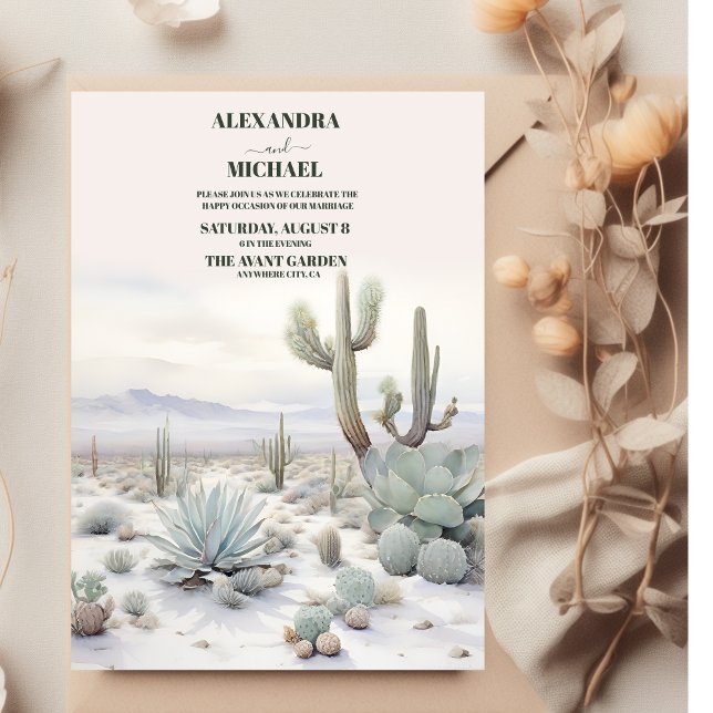 Invitación Boda del desierto de Watercolor Boho (Subido por el creador)