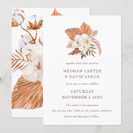 Invitación Boda del desierto floral de hierba de Boho pampas
