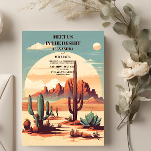 Invitación Boda del desierto Retro Boho