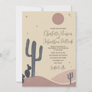 Invitación Boda del Desierto Saguaro Cactus de Rubor y Sage