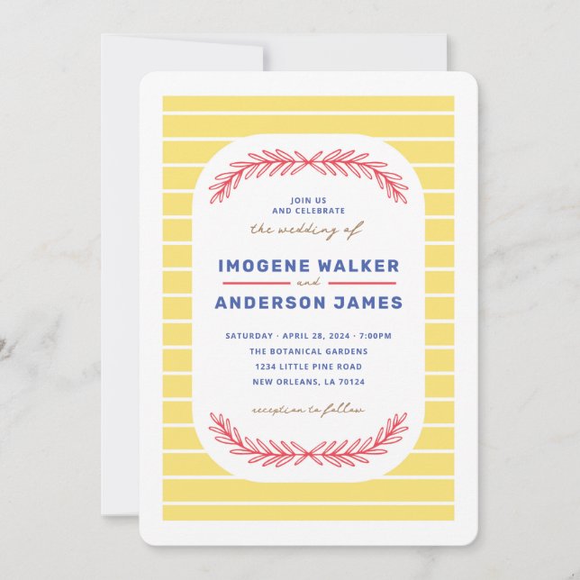 Invitación Boda del Día Brillante (Anverso)