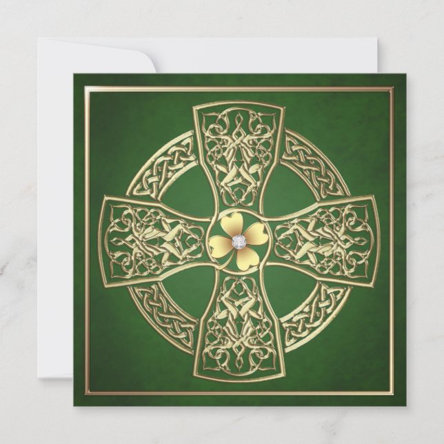 Invitación Boda del día de St Patrick del Celtic del trébol (Anverso)