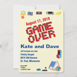 Invitación Boda 🎮 del divertido jugador de videojuegos retro